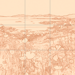 Sepia sketch with grid