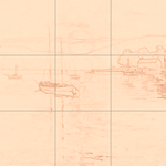 Sepia sketch with grid