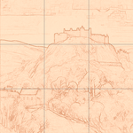 Sepia sketch with grid