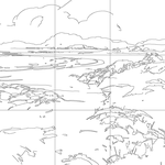 Line drawing with grid