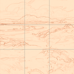 Sepia sketch with grid