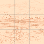 Sepia sketch with grid