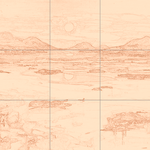 Sepia sketch with grid