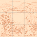 Sepia sketch with grid