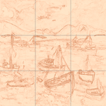 Sepia sketch with grid