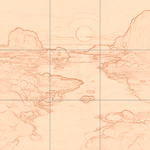 Sepia sketch with grid