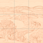 Sepia sketch with grid