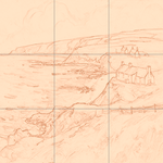 Sepia sketch with grid