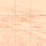 Sepia sketch with grid