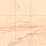 Sepia sketch with grid