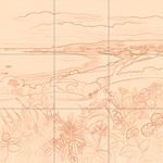 Sepia sketch with grid