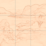 Sepia sketch with grid