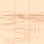 Sepia sketch with grid