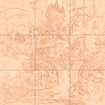 Sepia sketch with grid