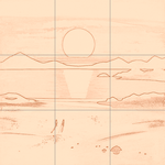 Sepia sketch with grid