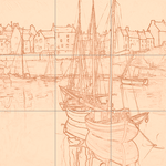 Sepia sketch with grid