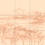 Sepia sketch with grid