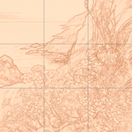 Sepia sketch with grid