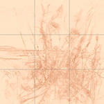 Sepia sketch with grid