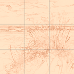 Sepia sketch with grid