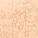 Sepia sketch with grid