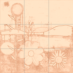 Sepia sketch with grid