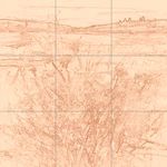 Sepia sketch with grid