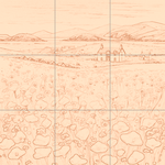 Sepia sketch with grid