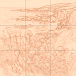 Sepia sketch with grid