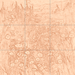 Sepia sketch with grid