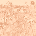 Sepia sketch with grid