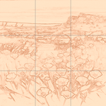 Sepia sketch with grid