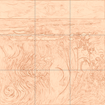 Sepia sketch with grid