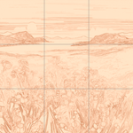 Sepia sketch with grid