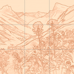 Sepia sketch with grid