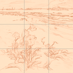 Sepia sketch with grid