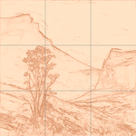 Sepia sketch with grid