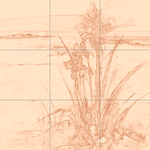 Sepia sketch with grid