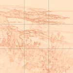 Sepia sketch with grid