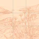 Sepia sketch with grid