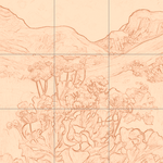 Sepia sketch with grid