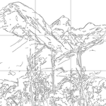 Line drawing with grid