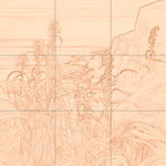 Sepia sketch with grid