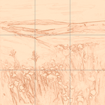 Sepia sketch with grid