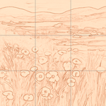 Sepia sketch with grid