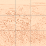 Sepia sketch with grid