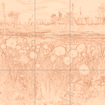 Sepia sketch with grid