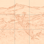 Sepia sketch with grid