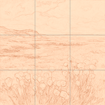 Sepia sketch with grid