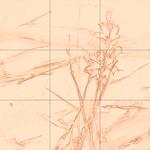 Sepia sketch with grid